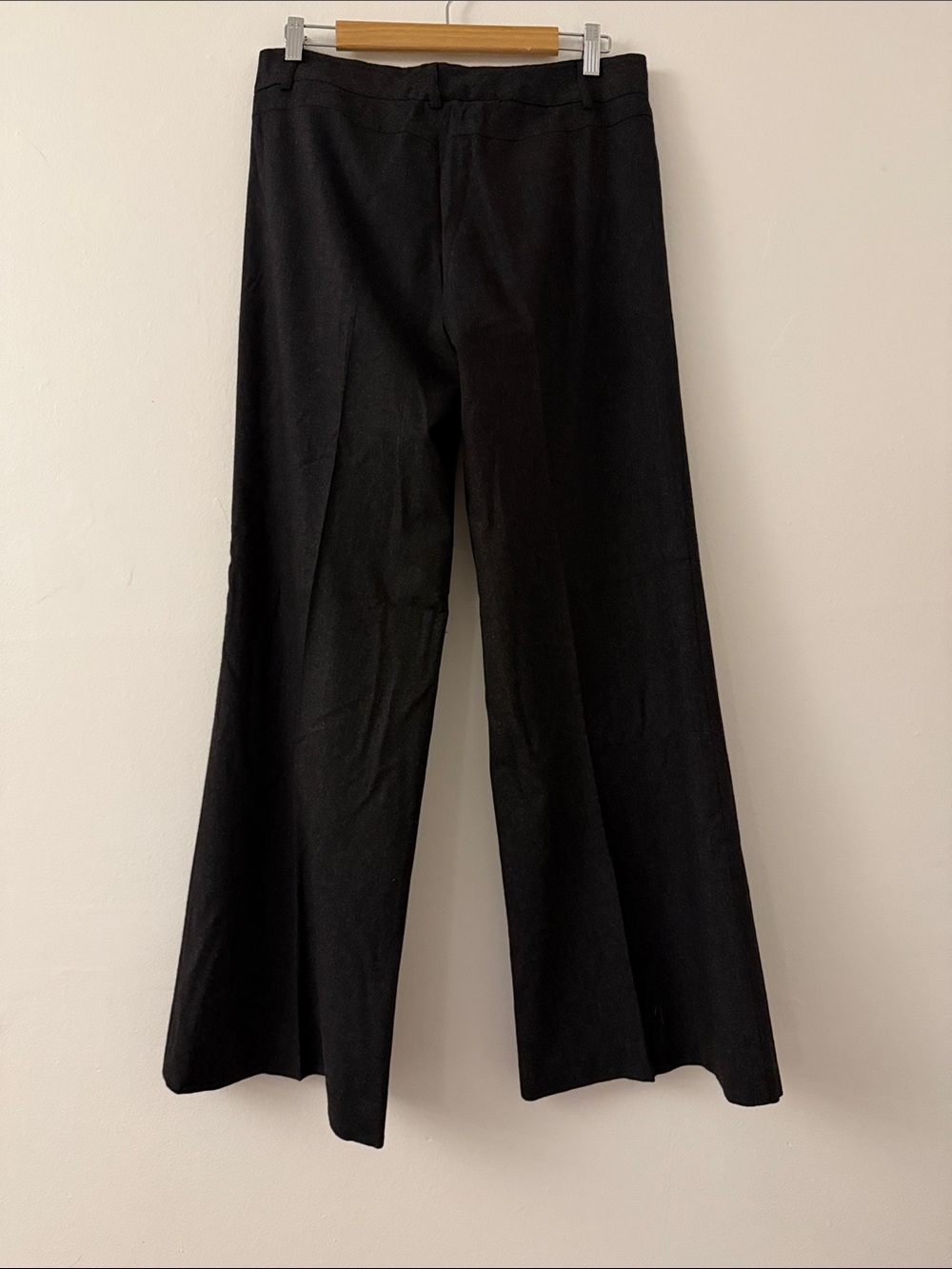Theory Womens Charcoal Gray Ronne Wide Flared Leg Wool Blend Flannel Size 8 - Picture 3 of 11
